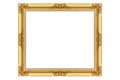 Antique gold picture frame isolated on white Royalty Free Stock Photo