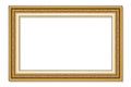 Antique gold picture frame isolated on white Royalty Free Stock Photo