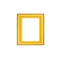 Antique gold picture frame with square shape patterns isolated on white background , clipping path Royalty Free Stock Photo