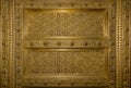 Antique gold plaed wooden door frame Royalty Free Stock Photo