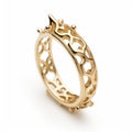 Intricate Gold Crown Inspired Ring With Distinct Stylistic Range