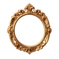 Antique gold round frame isolated Royalty Free Stock Photo