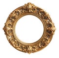 Antique gold round frame isolated Royalty Free Stock Photo
