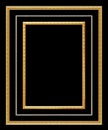 The antique gold and  silver frame on black background Royalty Free Stock Photo