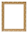 The antique gold vintage frame luxury premium isolated white background. Royalty Free Stock Photo