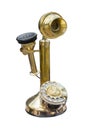 Antique golden brass telephone