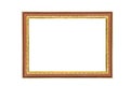 Antique golden brown picture frame isolated on white background,clipping path Royalty Free Stock Photo