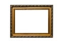 Antique golden brown picture frame isolated on white background,clipping path Royalty Free Stock Photo