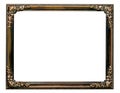 Antique golden brown picture frame isolated on white background,clipping path Royalty Free Stock Photo