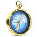 Antique golden compass Royalty Free Stock Photo