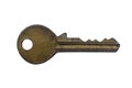 Antique golden door key isolated on white background. Royalty Free Stock Photo