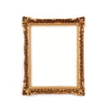 Antique golden frame, isolated