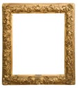 Antique golden frame isolated on white background Royalty Free Stock Photo