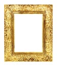 Antique golden frame isolated on white background, clipping path Royalty Free Stock Photo