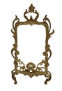 Antique golden frame isolated on white background with clipping path.European art Royalty Free Stock Photo