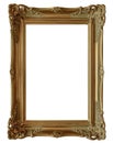 antique golden frame isolated on white background Royalty Free Stock Photo