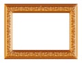 Antique golden frame isolated on white background Royalty Free Stock Photo