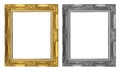 antique golden and gray frame isolated on white background, clipping path Royalty Free Stock Photo