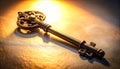 Antique Golden Key Unlocking a Secret Royalty Free Stock Photo