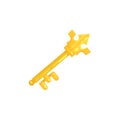 Antique golden old key vector Illustration Royalty Free Stock Photo