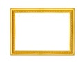 Antique golden picture frame isolated on white background,clipping path Royalty Free Stock Photo