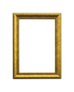 Antique golden wooden frame isolated