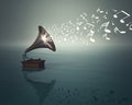 Antique gramophone music player Royalty Free Stock Photo