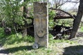 Antique folk art gravestone