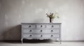 Antique Gray Dresser With Dreamlike Quality For Grey Interior Royalty Free Stock Photo