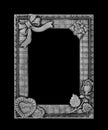 The antique gray frame on black background Royalty Free Stock Photo