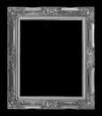 antique gray frame isolated on black background, clipping path Royalty Free Stock Photo