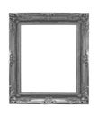 The antique gray frame on the white background with clipping par