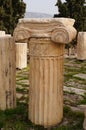 Antique greek column in Parthenon,Athens. Royalty Free Stock Photo