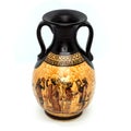 Antique greek vase with ornament isolated on white background Royalty Free Stock Photo
