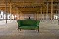 Antique Green Couch in old building