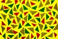 Antique grunge background-abstract triangles texture Wallpaper.Red, green colors on yellow are intertwined in a unique harmonious