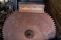 Antique grungy cord wood saw blade