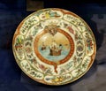 Antique Guangcai Porcelain Plate Portuguese Sailing Boats Painting Ceramic Canton Rose Enamels Discovery of India Sao Gabriel Ship