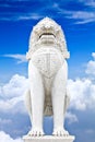 Antique guardian lion sculpture