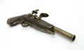 Antique gun, isolated on white Royalty Free Stock Photo