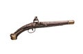 Antique gun or musket on white background. Royalty Free Stock Photo