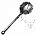 Antique Hand Mirror with Metal Handle Illustration Royalty Free Stock Photo