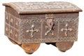 Antique, Handmade Jewelry Chest from India, on a White Background