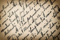 Antique handwriting with a text in undefined language Royalty Free Stock Photo