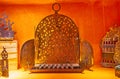 The antique Hannukah Lamp in exhibition of Casa de Sefarad, on Sep 30 in Cordoba, Spain