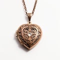 Antique Heart Locket Necklace With Uhd Image And Intricate Detailing