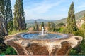 Antique historic fountain, iconic landmark in Villa d`Este, Tivoli