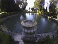 Antique historic fountains. The Fountain of Neptune, iconic landmark in Villa d`Este, Tivoli, Italy Royalty Free Stock Photo