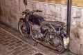 Antique and historic motorcycle Royalty Free Stock Photo