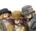 Antique hobo dolls isolated.